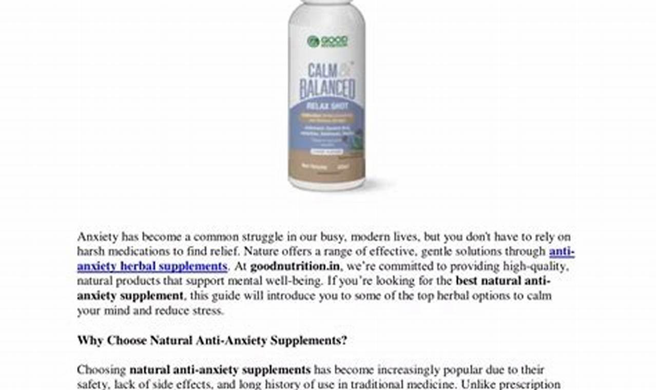 Natural Aid: What's the Best Herbal Supplement for Anxiety? Tips The Ultimate Herbal Remedies Guide: Natural Healing for a Healthier Life Natural Aid: What's the Best Herbal Supplement for Anxiety? Tips | The Ultimate Herbal Remedies Guide: Natural Healing for a Healthier Life
